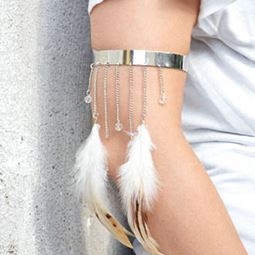 Armband - Feather Brown White Armlet
