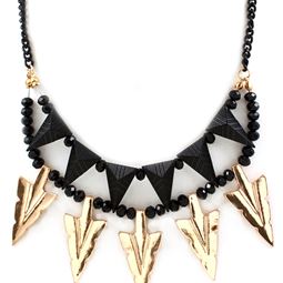 Halsband - Black Rivet Gold Neklace