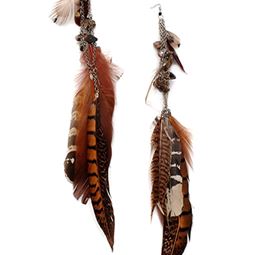 Örhängen - Feather Keen Brown Earing Silver