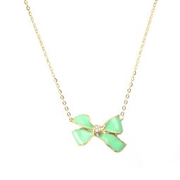 Halsband - Bow Stone Mint Necklace