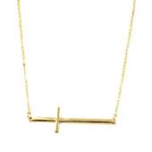 Halsband - Cross Throw Necklace Gold