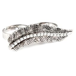 Ringar - Dubbelring Löv Silver