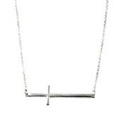 Halsband - Cross Throw Necklace Silver