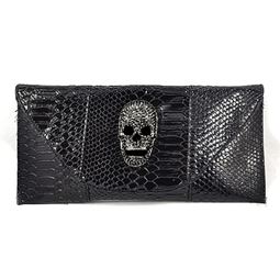 Väskor - Black Snake Skull Clutch