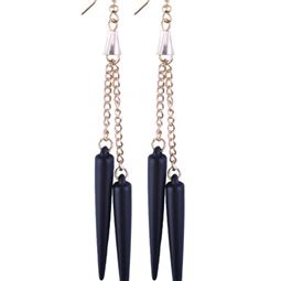 Örhängen - Black Gold Spikes Tassels Earring