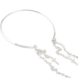 Halsband - Cross Silver Chain Collar