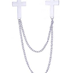 Halsband - Cross Silver Collar Tips Chain