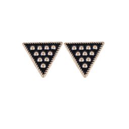 Örhängen - Black Triangle Gold Dot Earring