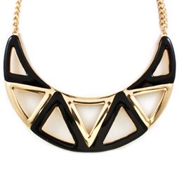 Halsband - Black Collar Gold Necklace