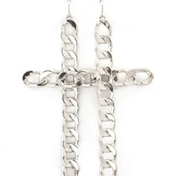 Örhängen - Chain Steel Cross Earring Silver